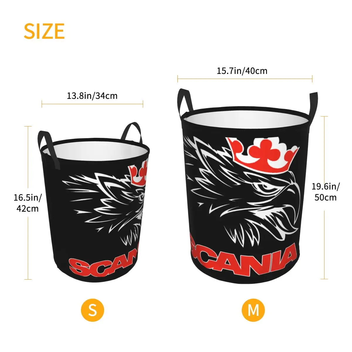 Custom Sweden Truck Saabs Scanias Logo Laundry Basket Foldable Car Club Clothes Hamper for Nursery Kids Toys Storage Bin