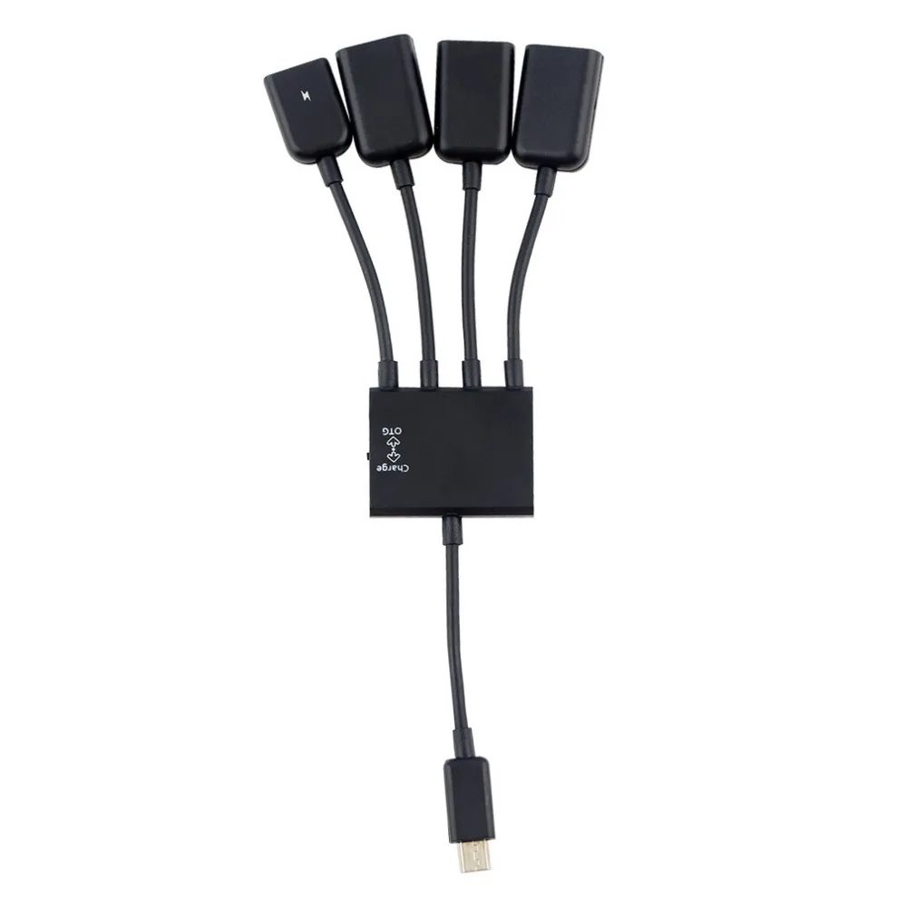 Adaptador de conector de divisor de Cable de carga de alimentación, Micro USB, Puerto OTG 3/4, para teléfono inteligente, ordenador, tableta, PC, Cable de datos