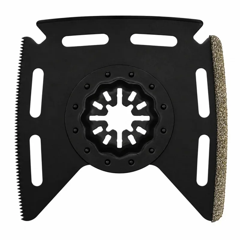 New oscillating multi-tool blade for tile grouting, stone gypsum board, wood square box slotting and multi-purpose sawing