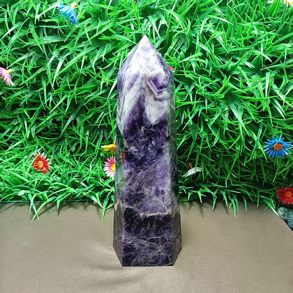 Natural fantasy purple crystal quartz wand, high quality home decoration spirit Chakra meditation spiritual treatment