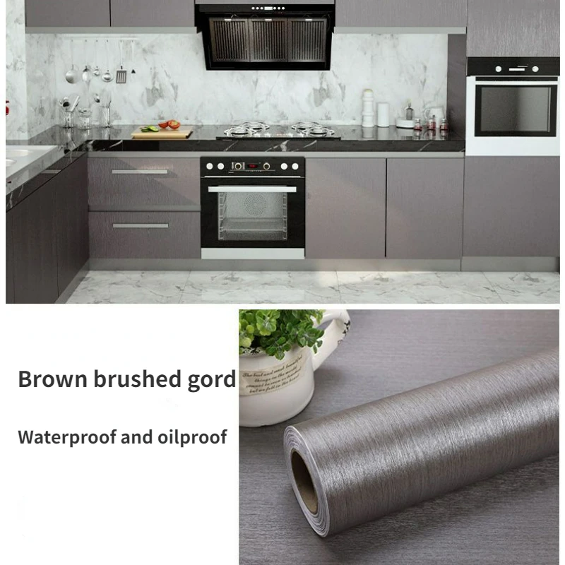 Stainless Steel Self-adhesive Paper Refrigerator Film Cabinet Washing Machine Waterproof and Oil-proof Home Decoration Wallpaper