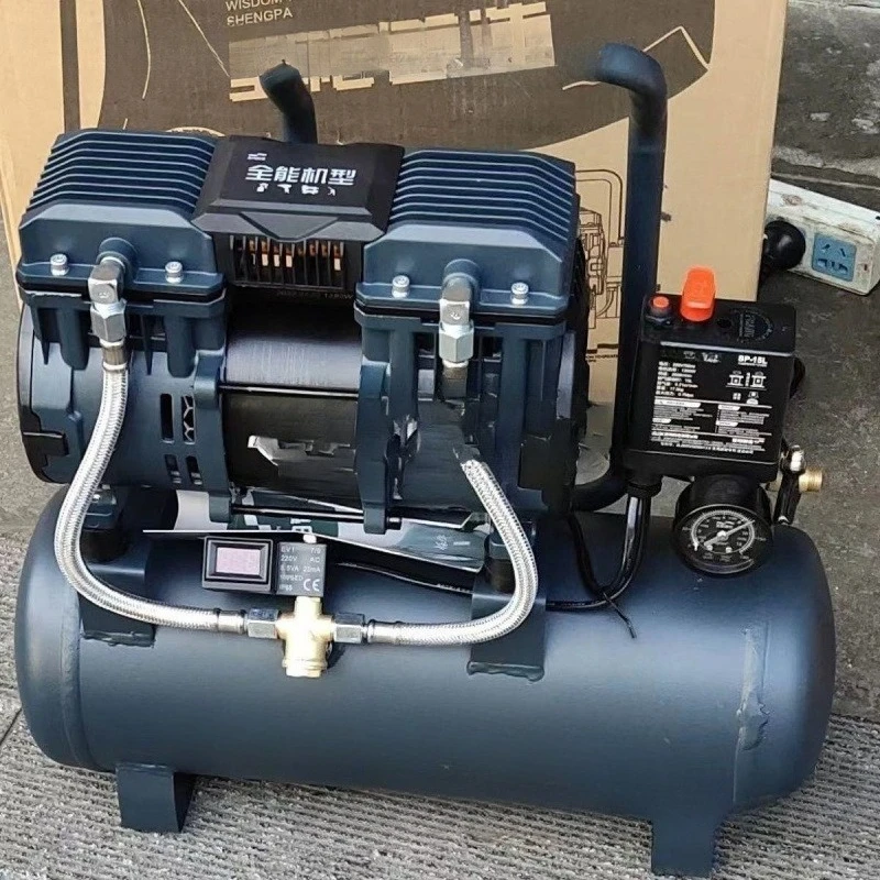 

Бесшумный безмасляный воздушный компрессор, серия Exploration 30 л, небольшой воздушный насос мощностью 1390 Вт, емкость 15 л — подходит для деревообработки