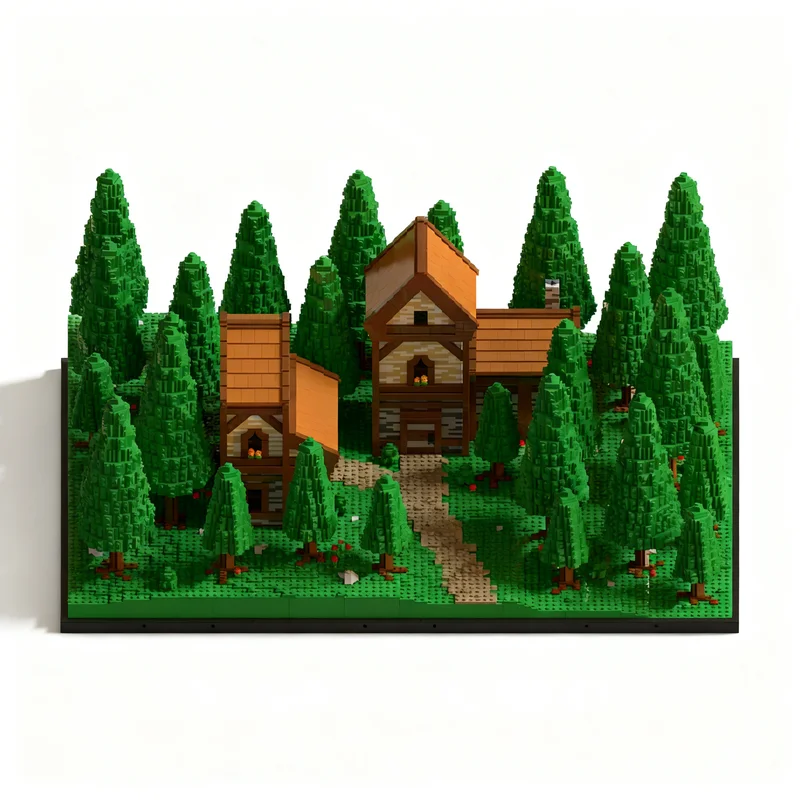 15519pcs MOC Forest Houses Creator Model Building Blocks Creative DIY Gift Display Decor Assemble Premium Adult Kids Desk Home