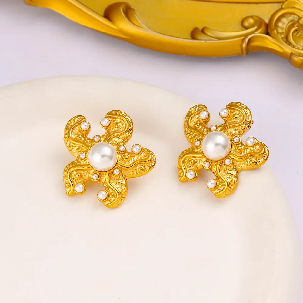 Pendientes florales de moda vintage francesa