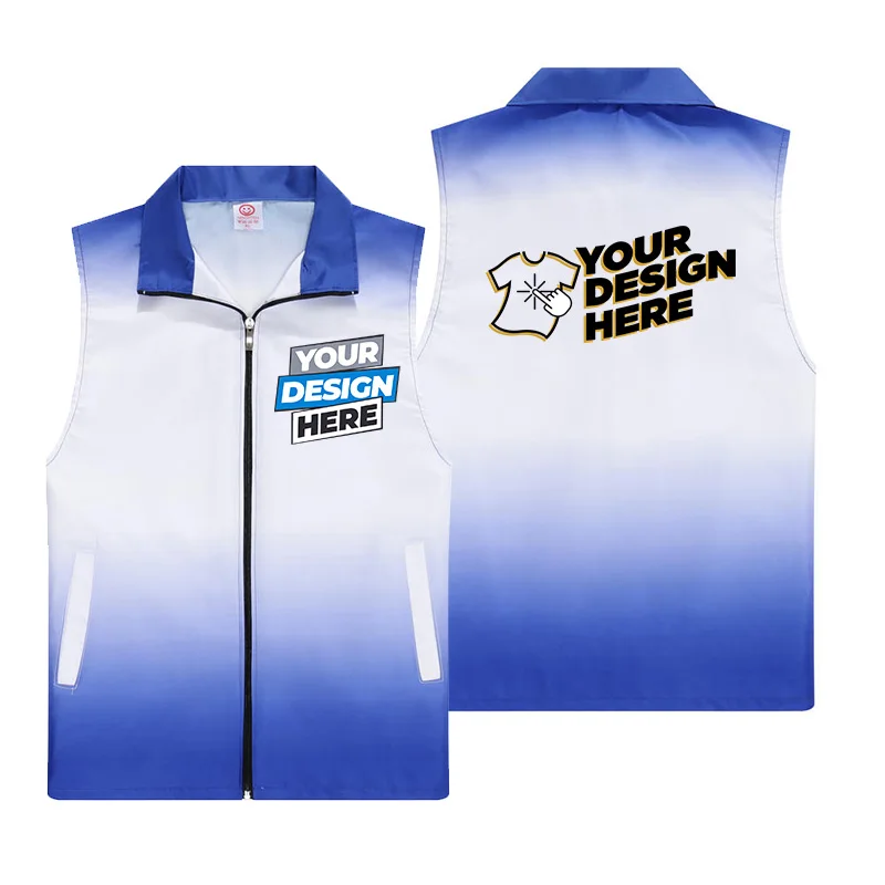 

Customizable Volunteer Vest with DIY Logo - High Visibility Reflective Safety Jacket for Events & Work