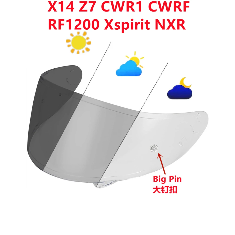 Photochromic Visor for R420/X14/Z7/R50S/V28B/K1/Z8/FF320/Skawl Available day and night Helmet Shield helmet accessories