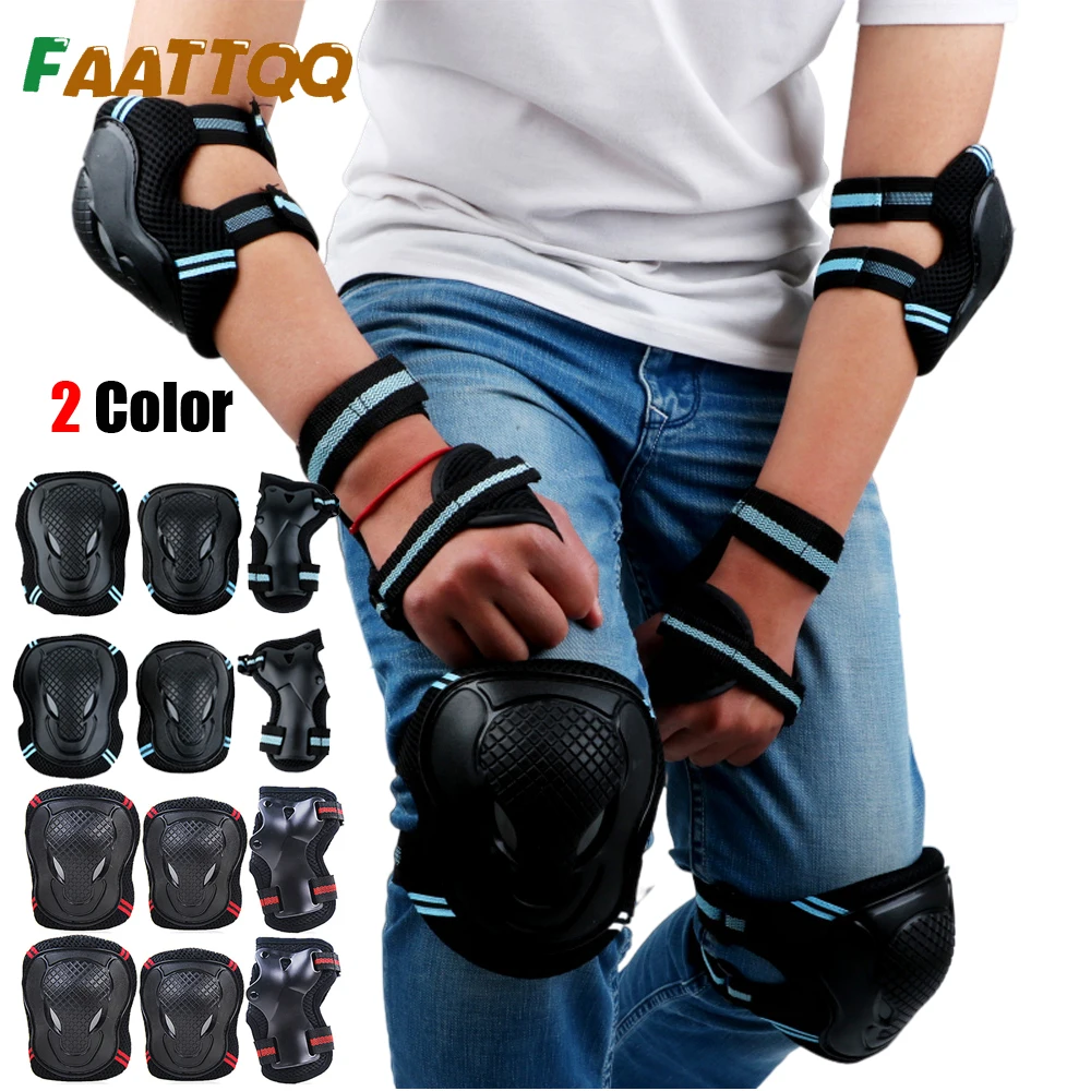 

6Pcs/Set Protective Gear Set Skating Helmet Knee Pad Elbow Pad Wrist Hand Protector for Kids Adult Cycling Roller Skateboarding