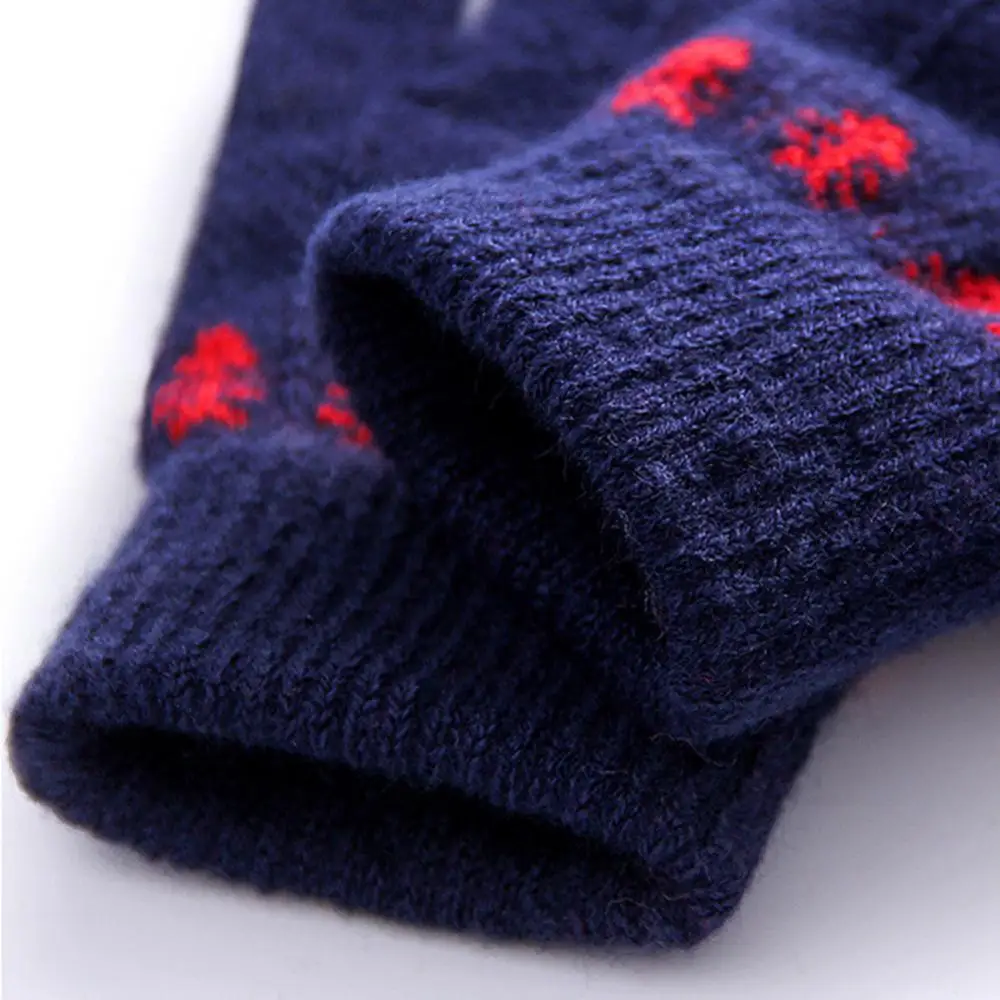 Winter Gloves for Women Cute Cartoon Cats Touch Screen Gloves Full Finger Knitted Mittens Men Gloves