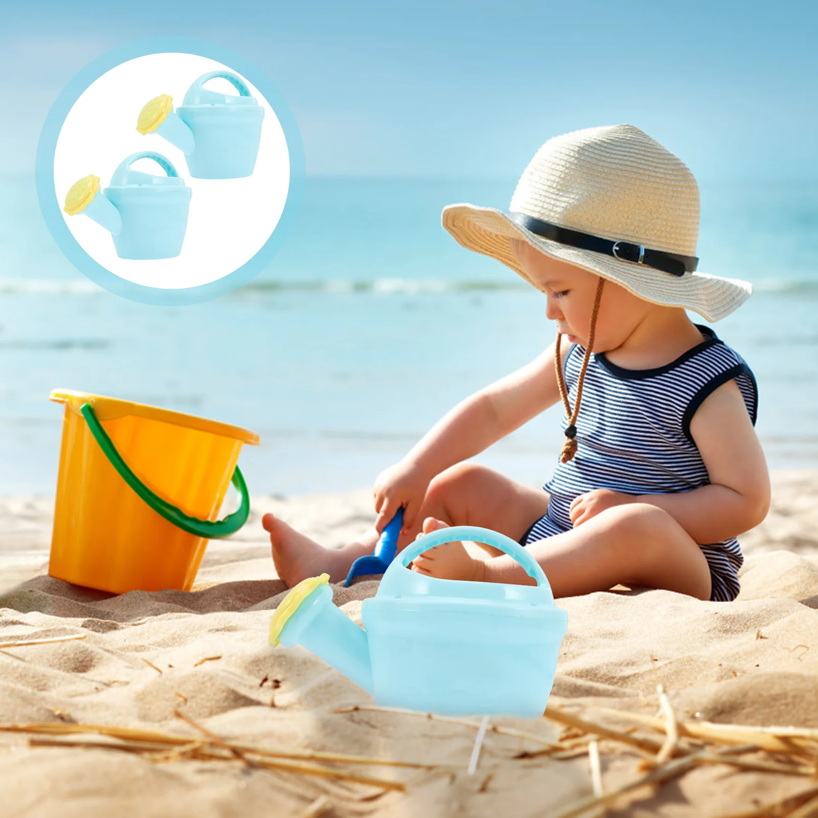 Jouets pour tout-petits filles, arrosoir, petite pichet sable bleu ciel, 2 pièces