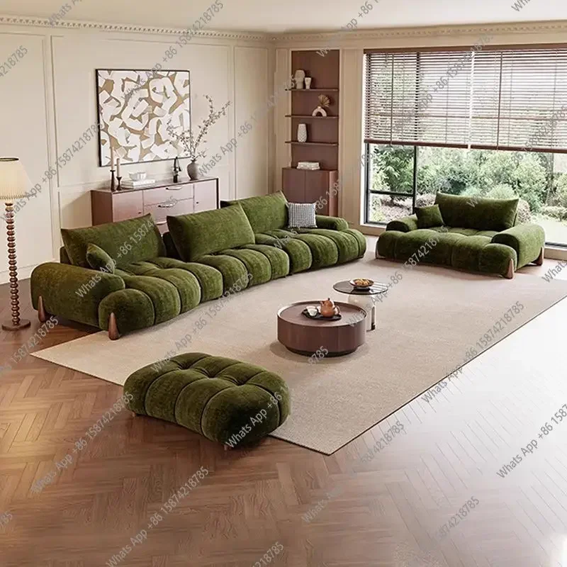 Z-J French Cream Style Fabric Sofa Living Room Small Apartment Combination Curved Sofa Backrest Multi-function Adjustment Chenil