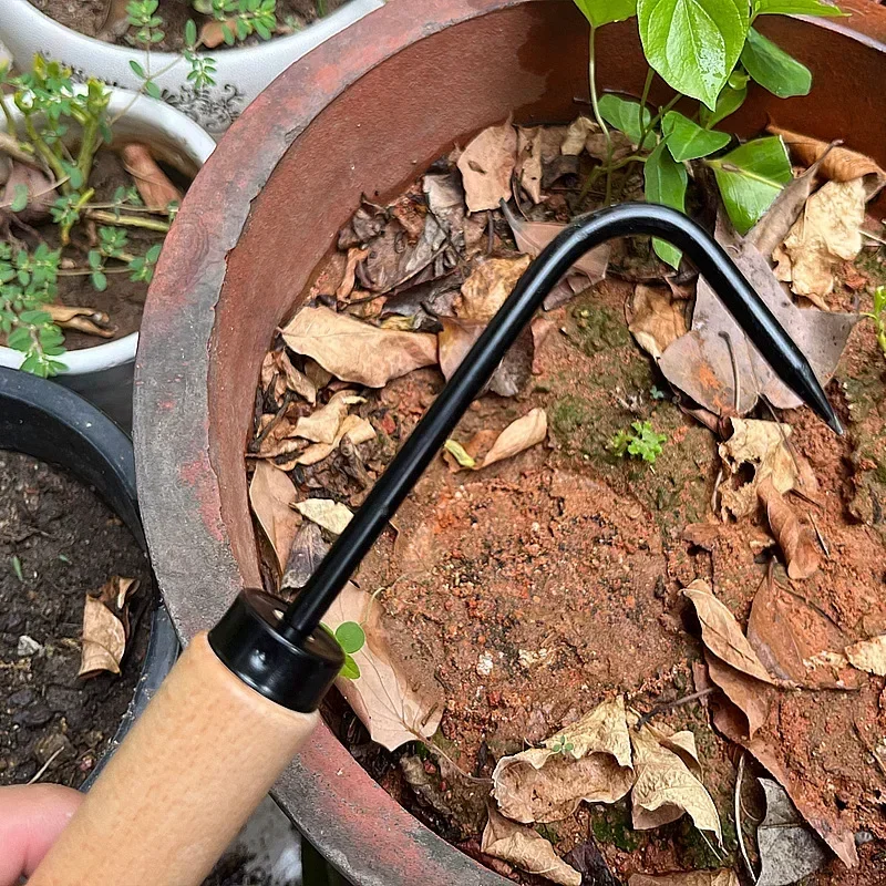 Imagem -04 - Gancho de com Cabo de Madeira Gancho de Grama Ferramenta de Capinação Jardinagem Vasos de Plantas Ferramentas de Manutenção de Bonsai Peça Aço Inoxidável