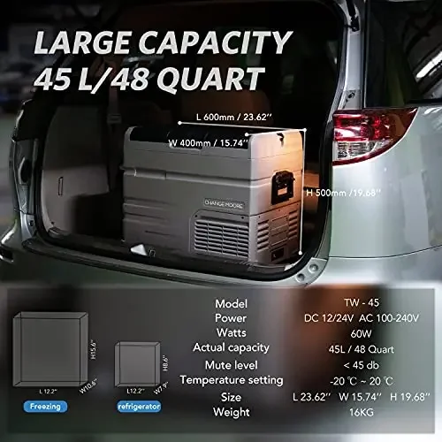 Dual Temperature Control Anti Noise Design Refrigerator Compact Home And Outdoor Car Refrigerator