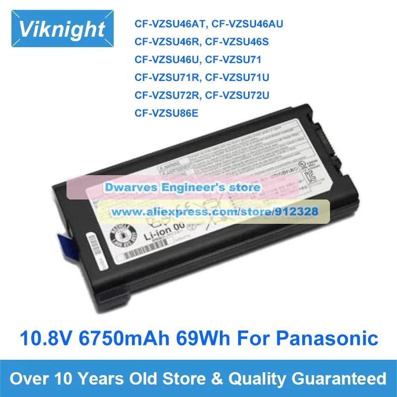 

Genuine 10.8V 6750mAh 69Wh Battery CF-VZSU71U CF-VZSU46U for Panasonic Toughbook CF-30 CF-31 CF-52 CF-53 Series CF-VZSU1430U