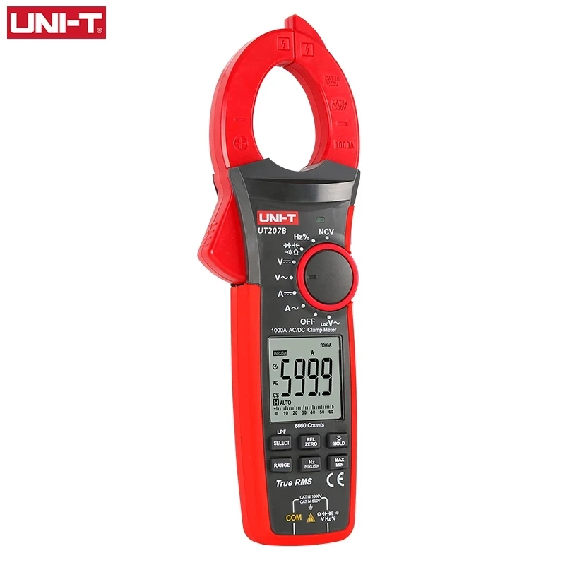 UNI-T True RMS Digital Clamp Meter AC DC Current 1000A 1000V UT207B UT208B LPF 6000 Count Backlight Flashlight Multimetro Tester