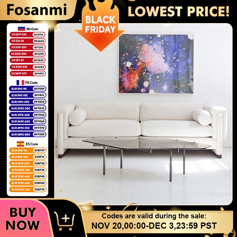 

Modern Minimalist Fabric Sofa with Soft Sponge Seat Nordic Style Comfort Living Room Sofas Sturdy Home Office Couches Furniture