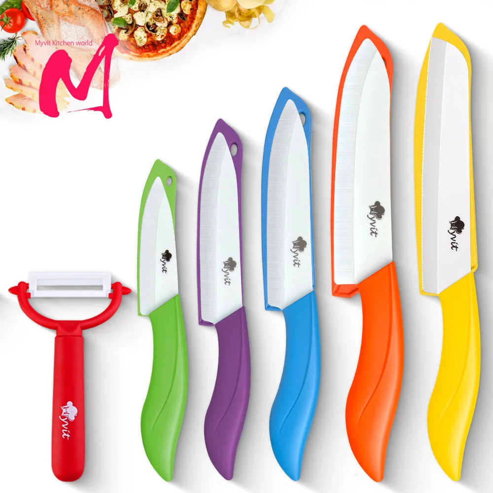 3456 Zoll Keramikmesser Kombination Farbgriff Küchenmesser Geeignet für den Heimgebrauch Kochmesser Scharfes, rostfreies Obstmesser
