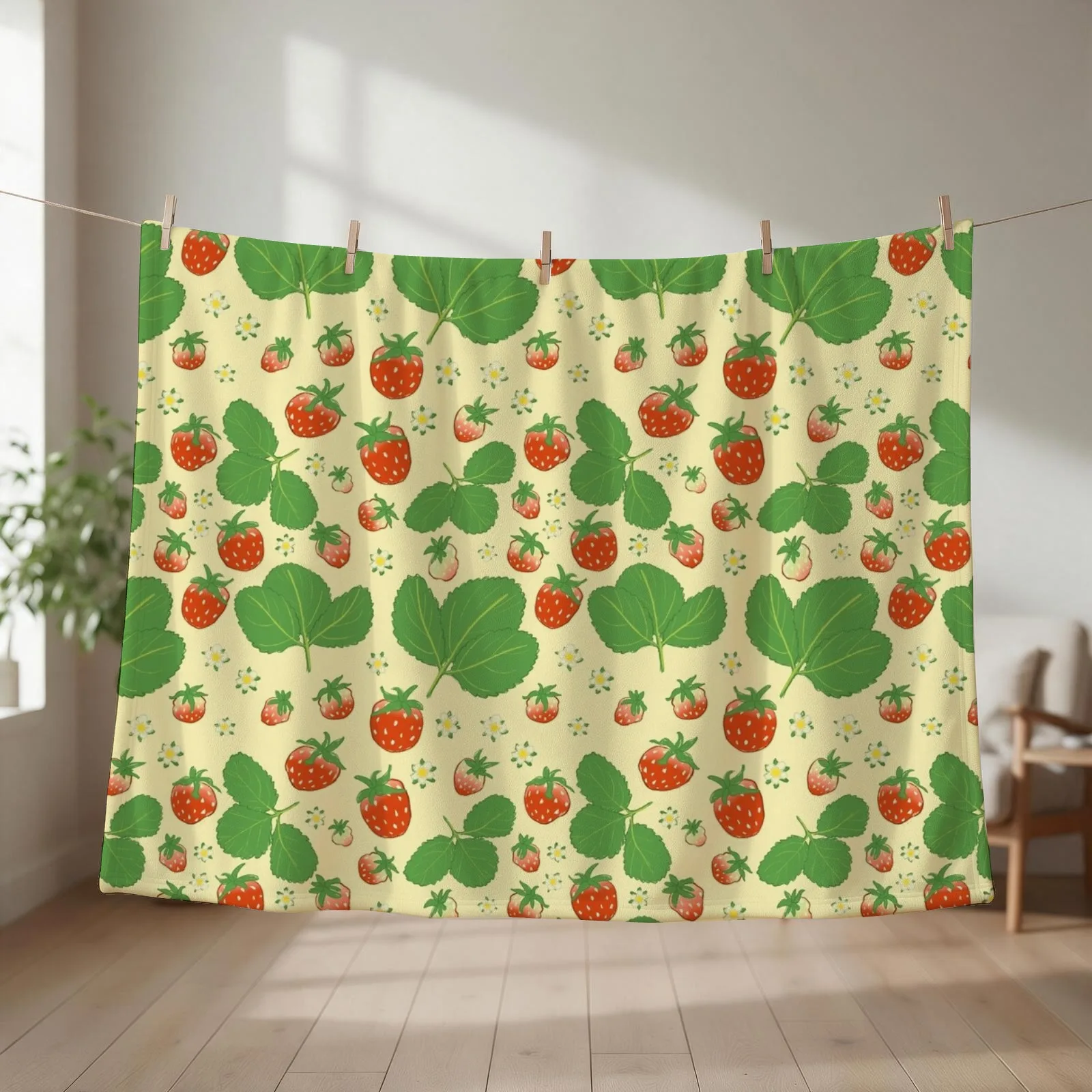 Vintage strawberry pattern Throw Blanket cosplay anime Thin heavy to sleep valentine gift ideas Blankets