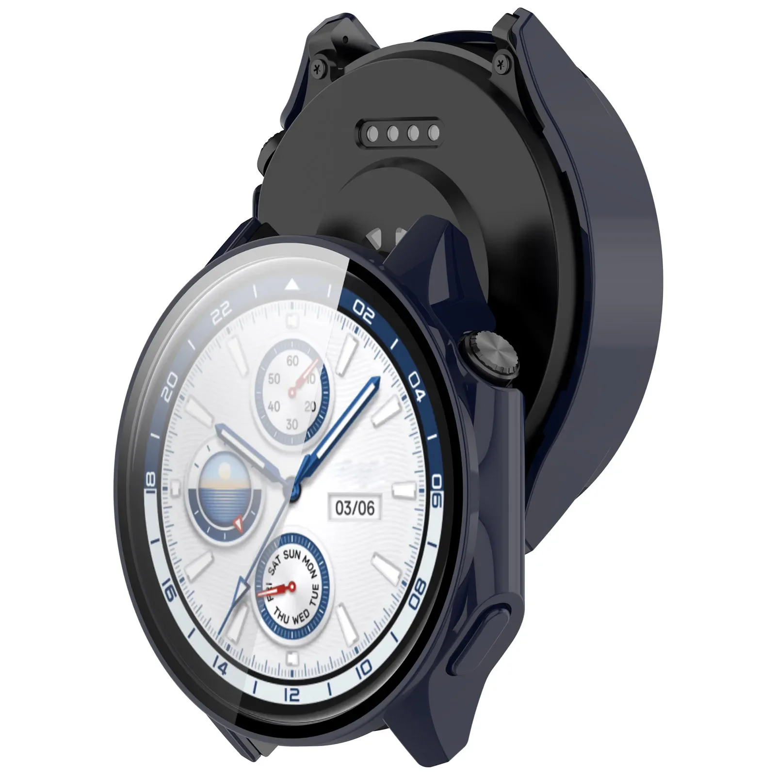 Hard Plastic 9H Glass Screen Protector Film Frame Case For OPPO Watch X / OnePlus Watch 2 Bumper 360 Full Cover Accessories