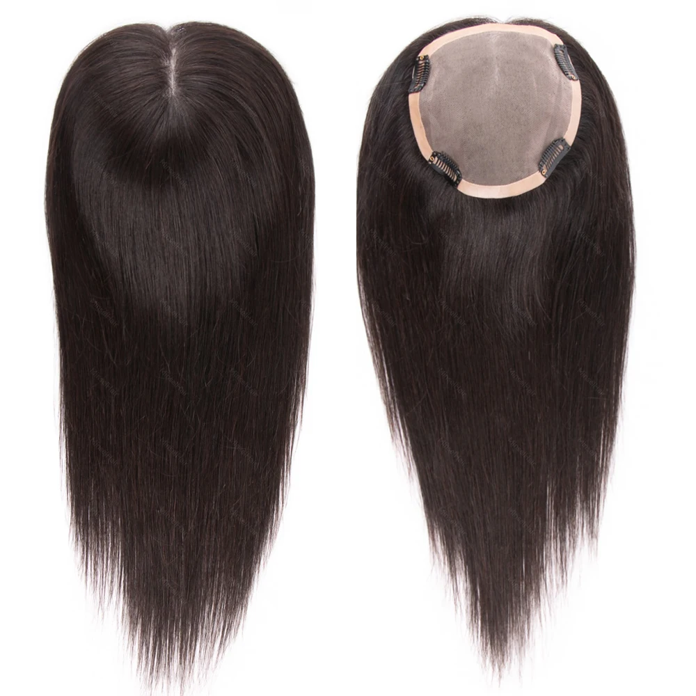 

6x6inch Mono Hair Topper Unprocessed Virgin Human Hair Premium Quality 12 14 16inch Breathable For Thin Hair/Cover Grey Hair