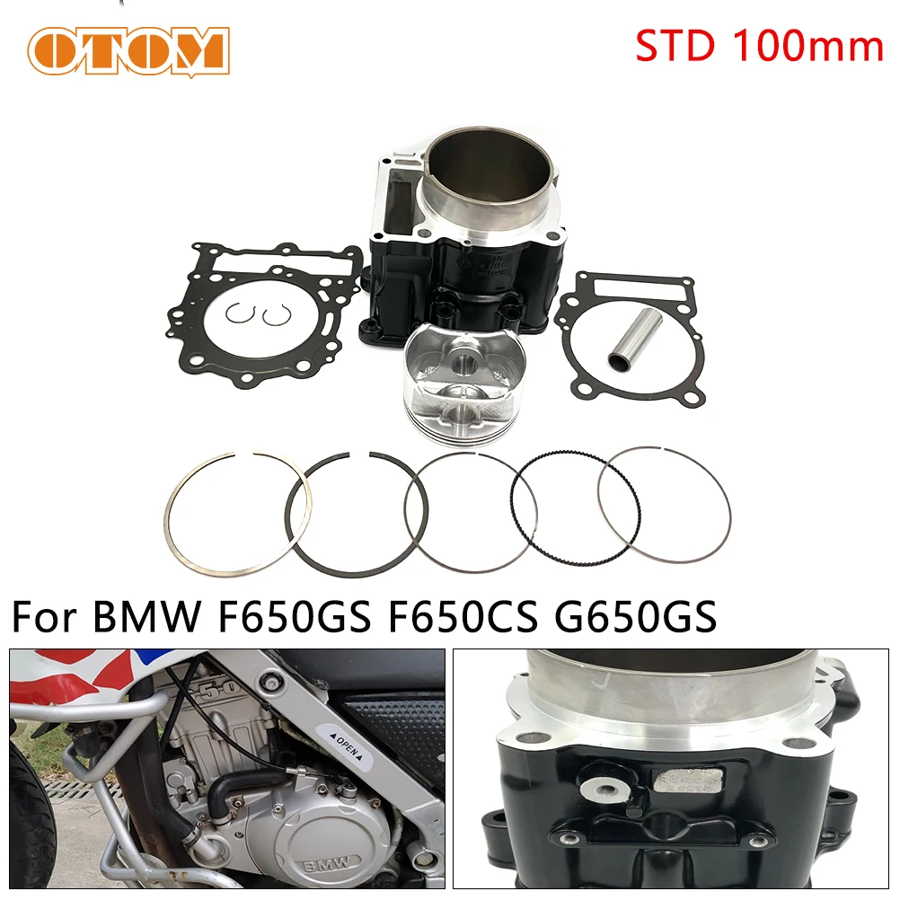 

OTOM STD 100mm 650cc Motorcycle Cylinder Piston Gasket Kit For BMW G650GS F650CS Sertao ADV Motor Parts 11117652877 11117700201