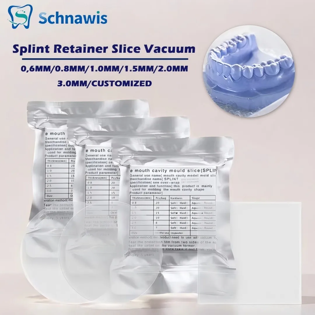 8/10/15/20 pcs Dental Lab Orthodontic Splint Retainer Slice Vacuum Forming Sheet Soft Hard 1.0/1.5/2.0mm Thermoforming Material