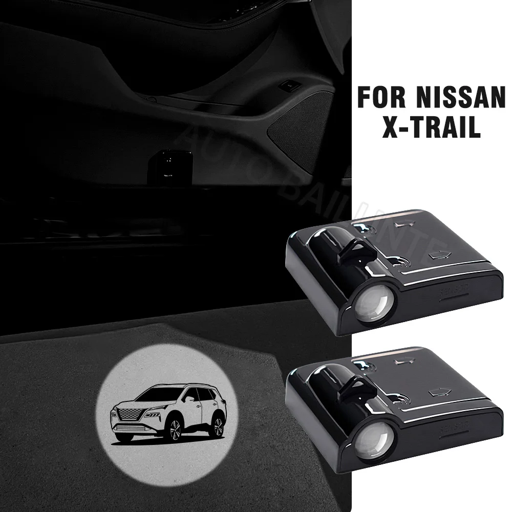 2pcs Led Car Door Welcome Light Laser Projector Lamps Decor Accessories For Nissan X trail T30 T31 T32 2025 2024 2023 2022 2021