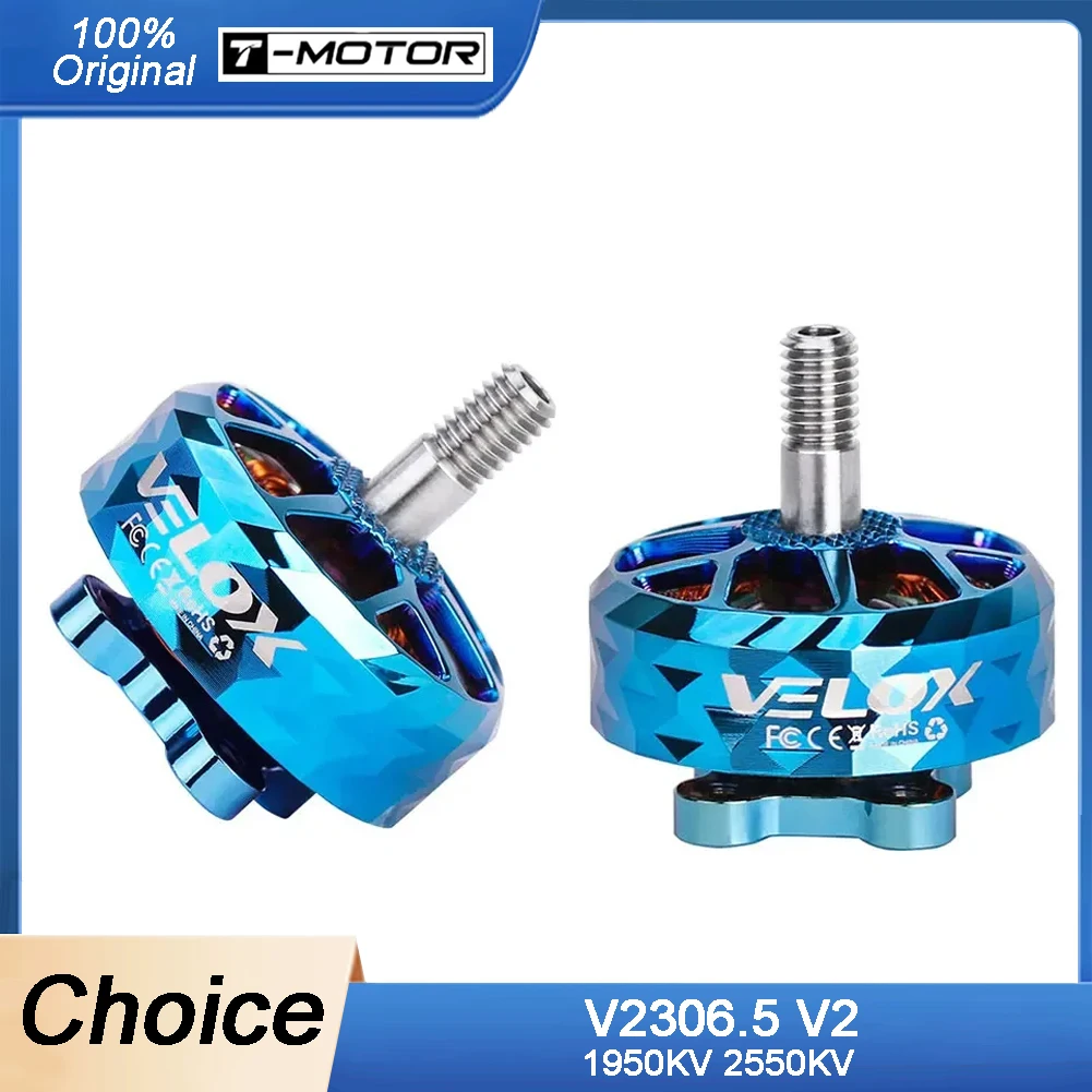 T-Motor VELOX VELOCE V2306.5 V2 Brushless Motor - 1950KV/2550KV, 4mm Titanium Shaft for 4-5in FPV Racing & Freestyle Drones