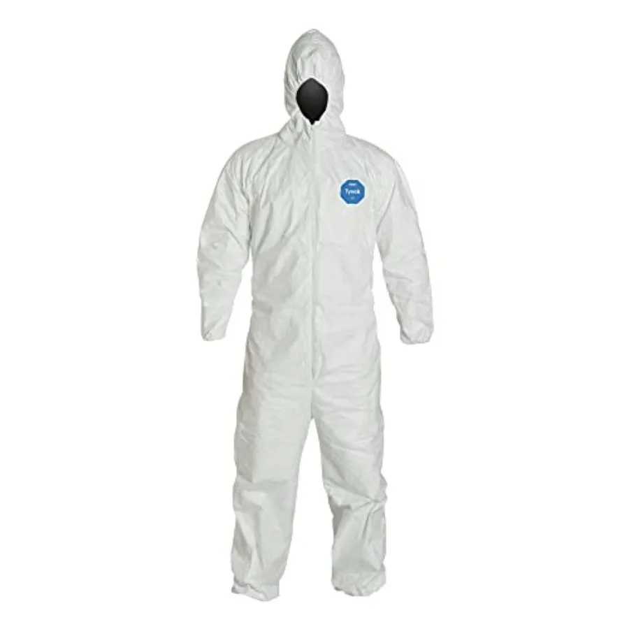 

Tyvek 400 TY127S Disposable Protective Coverall with Respirator-Fit Hood and Elastic Cuff White