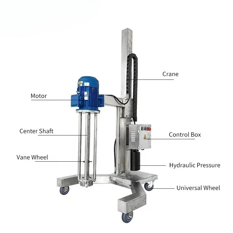 Moveable High Shear Mixer High Shear Mixing and Emulsifying Machine Xanthan Gum Carbomer Gel Emulsifier Machine