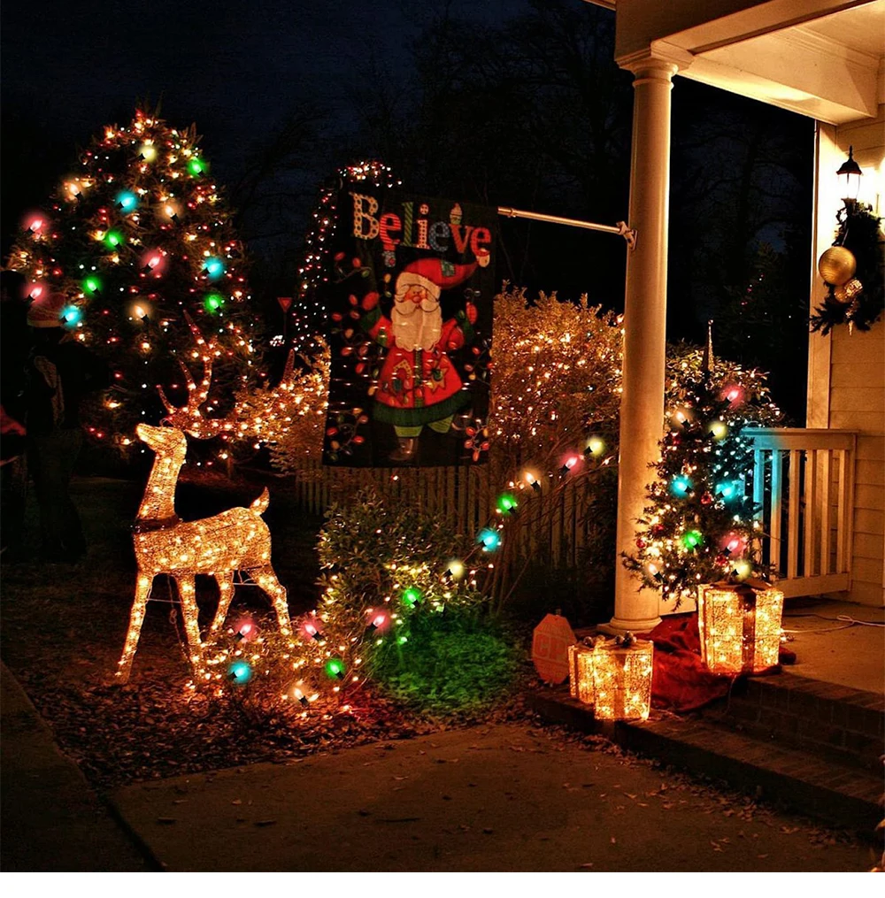Multicolor C7 LED Light Bulbs 0.6W E12 Garden Decoration Night Lights Vintage Candle Lamps for C7 Outdoor String Lights