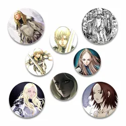 32/44/58mm Anime Claymore Round Pins Handmade Brooches for Clothes Backpack Decoration Cartoon Badge Jewelry Accessories Gifts