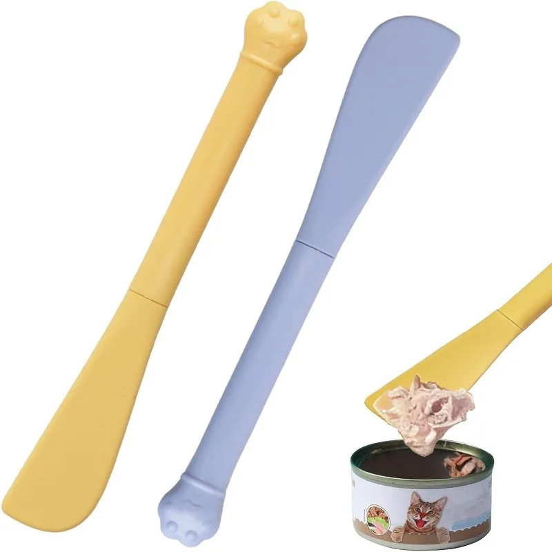 Cat Feeding Spoon Lid Opener for Cat Cans Pet Cat Long-handled Can Scoop Multi-functional Pet Can Opener