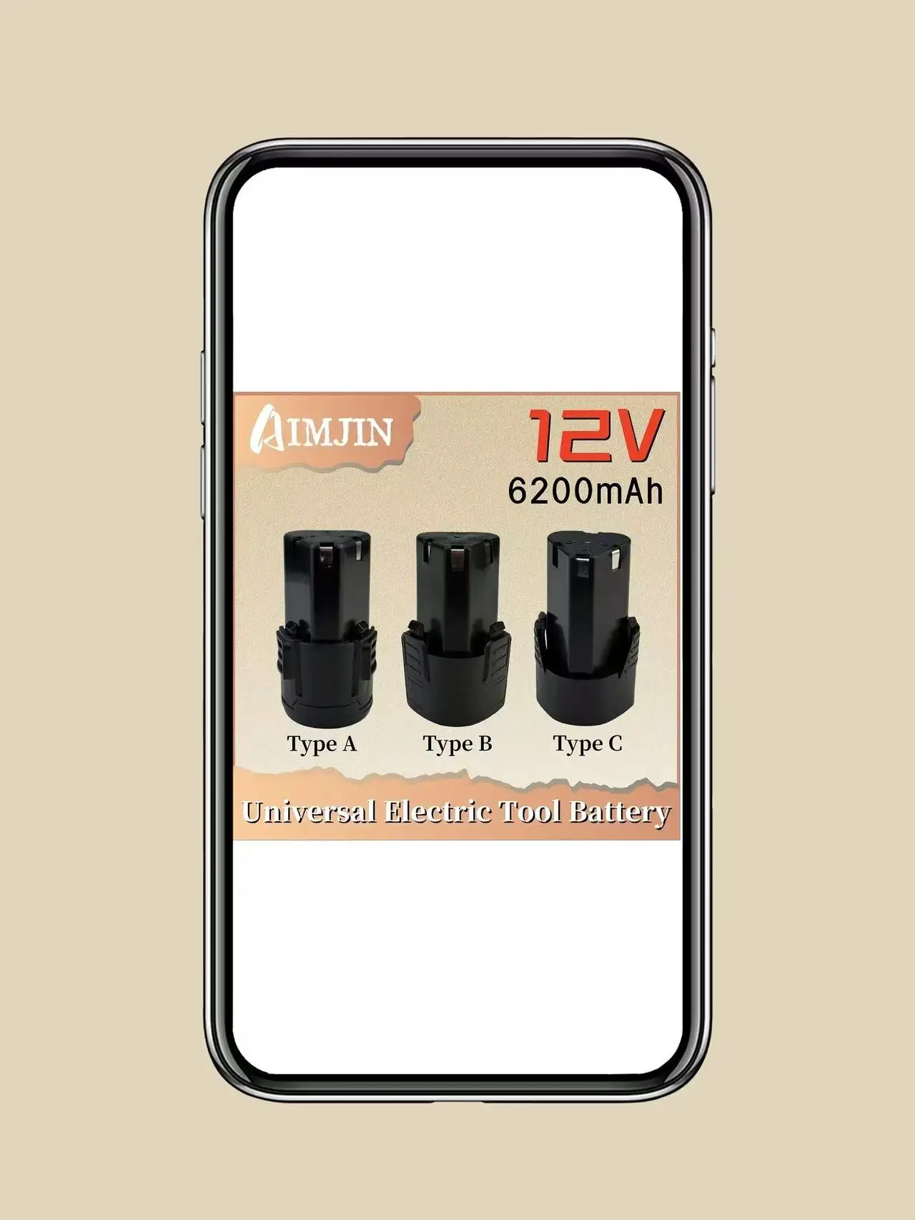 Universal Rechargeable Li-ion Battery 12V 6200mAh for Power Tools Electric Screwdriver Drill - Compact Lightweight Long-Lasting