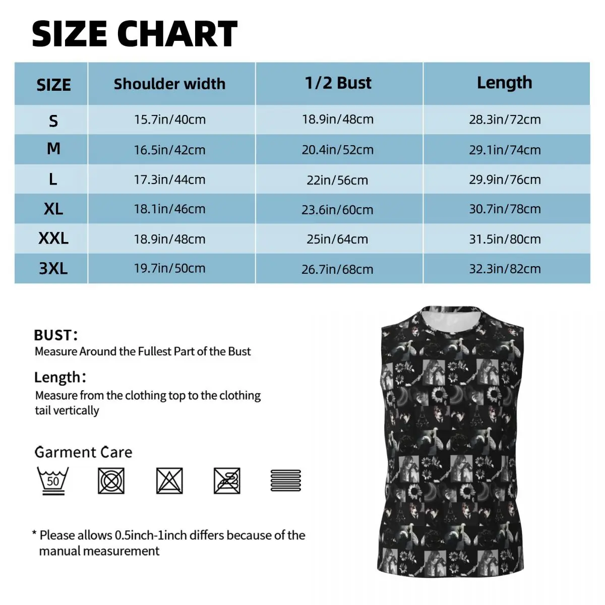 The Gazette Men Printed Sleeveless T-shirt Casual Hip Hop Street Style Beach Holiday Tank Tops