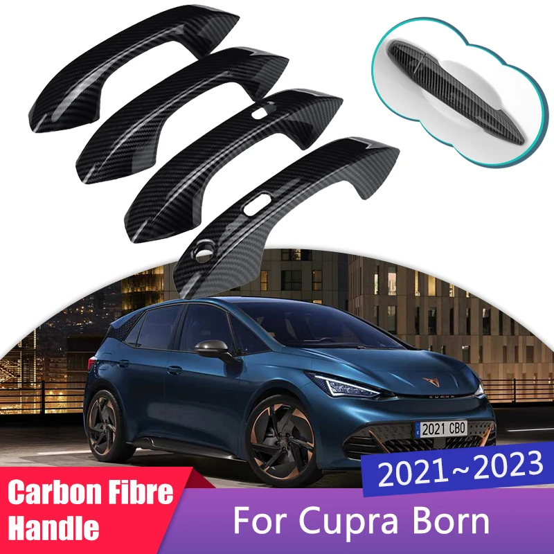 

Наружная крышка дверной ручки из углеродного волокна для Cupra Born 2021 2022 2023 аксессуары для внешнего стиля автомобиля защитная пленка наклейки отделка