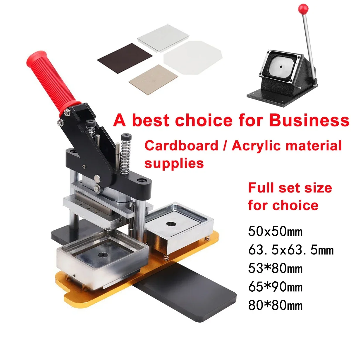50-80mm Magnets Making Press Machine +100Sets Supplies + Paper Cutter DIY Magnet Button Maker Kit 65x90 53x80 63.5mm Consumables