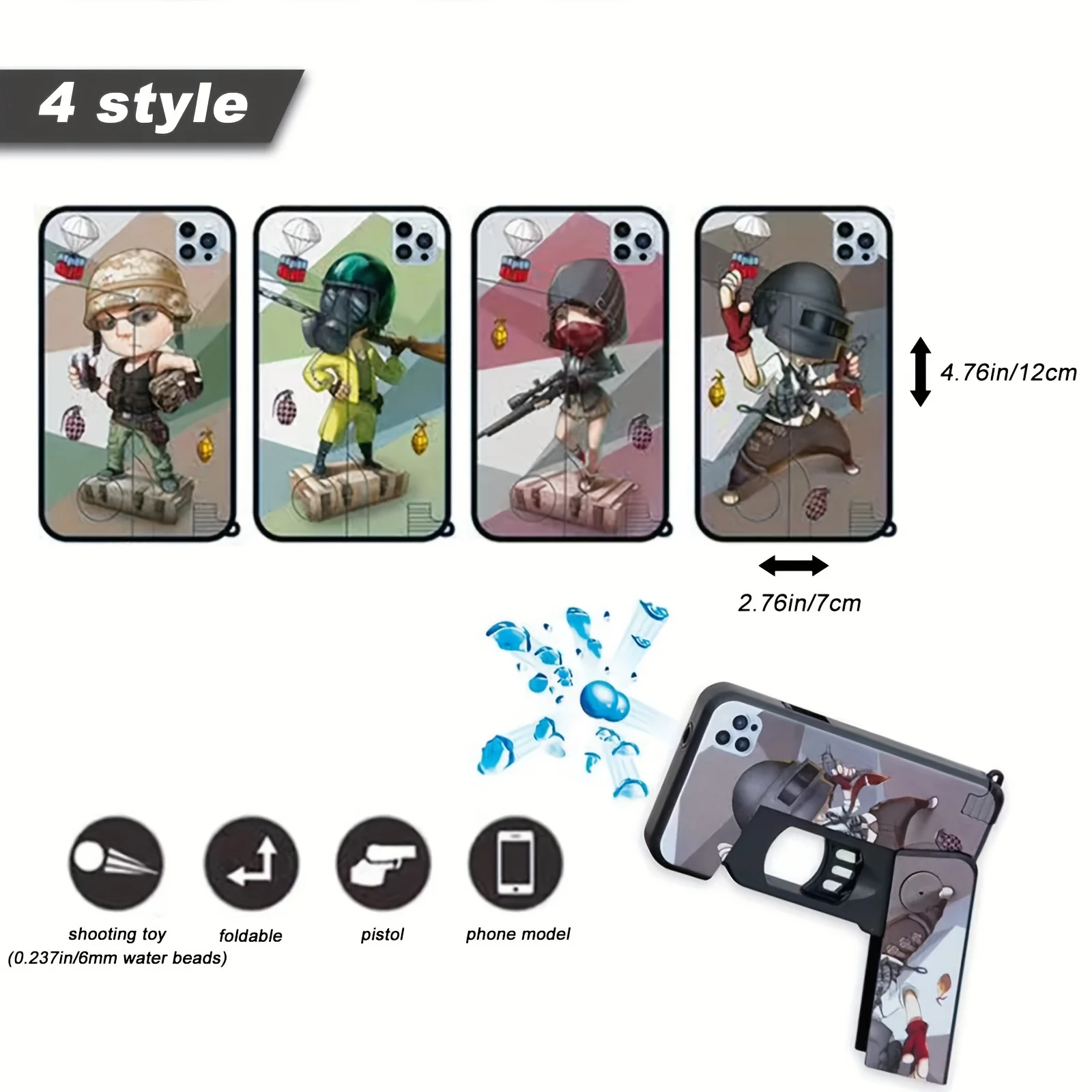 Manual Gel ball Blaster,Foldable Gun Toy,Without Charging,6mm Water Beads,This set does not contain water bullets