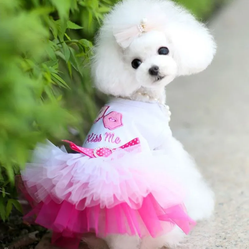 Cute Dog Summer Clothes Puppy Cotton Princess Dress Multiple Sizes And All Seasons Comfortable Pet Dress For Small Lovely Dog