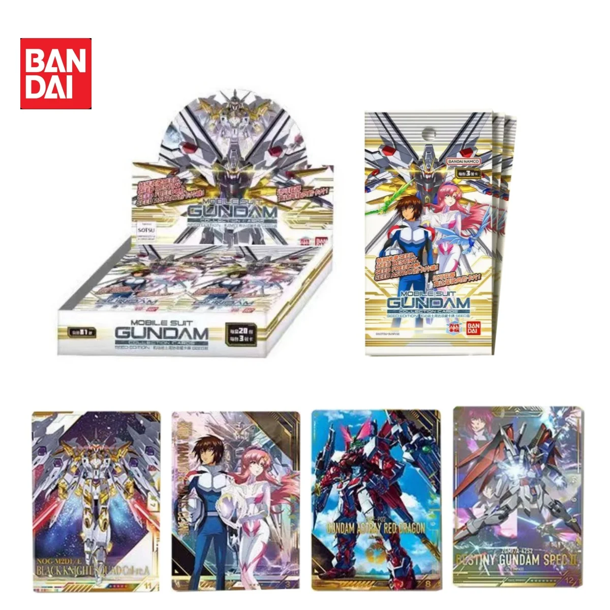 

Bandai Mobile Suit Gundam Collection Cards SEED Edition Include Polot Characters Anime Peripheral Collection Kids Toys and Gifts