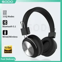 SODO 1001Wireless Headphone Bluetooth-compatible 5.0 Stereo Headset Wired Wireless Headphones Foldable  with Mic Support TF/FM