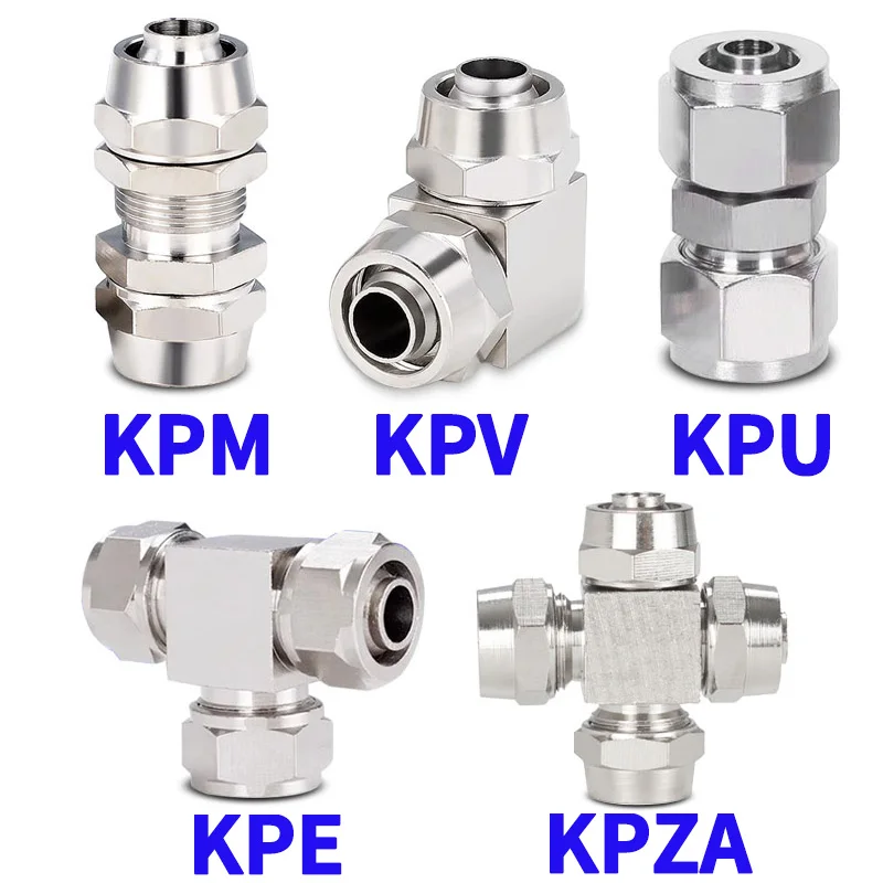 

20PCS Copper Nickel-Plated Pneumatic Quick Fitting, KPU KPV KPE KPZA KPM Fast Joint Connection For Hose Tube OD 4 6 8 10 12MM