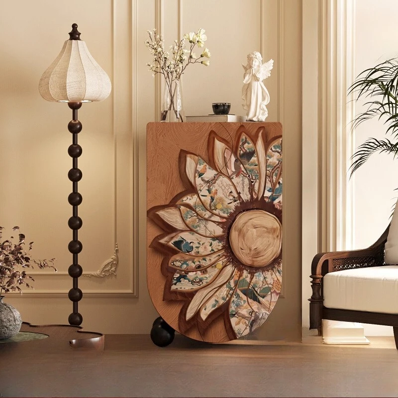 

Retro medieval style high-end solid wood small apartment decorative cabinet, bedroom storage cabinet, cabinet next to the sofa