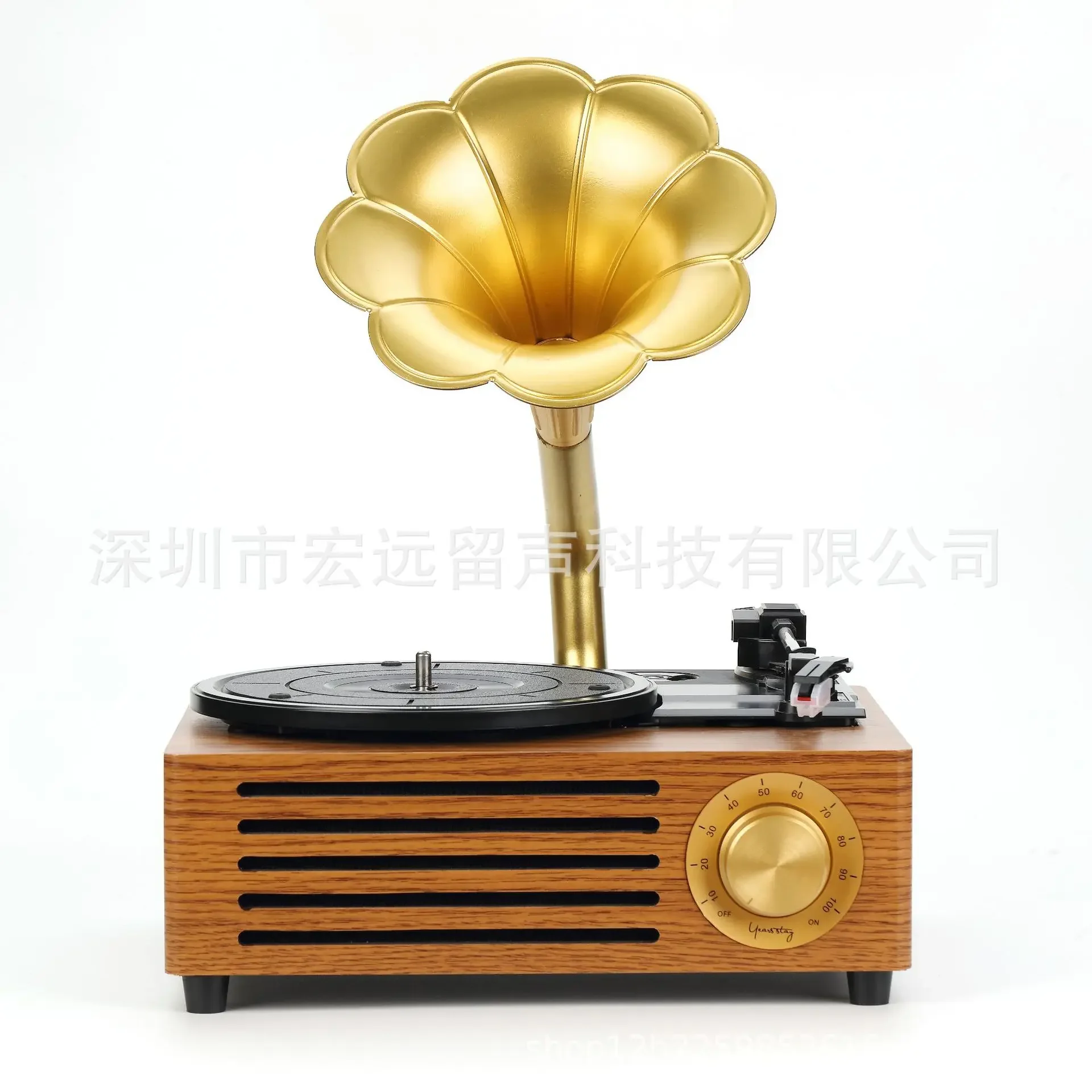 Spot cross-border with burning SD card USB retro living room ornament vinyl record player, antique big speaker phonograph