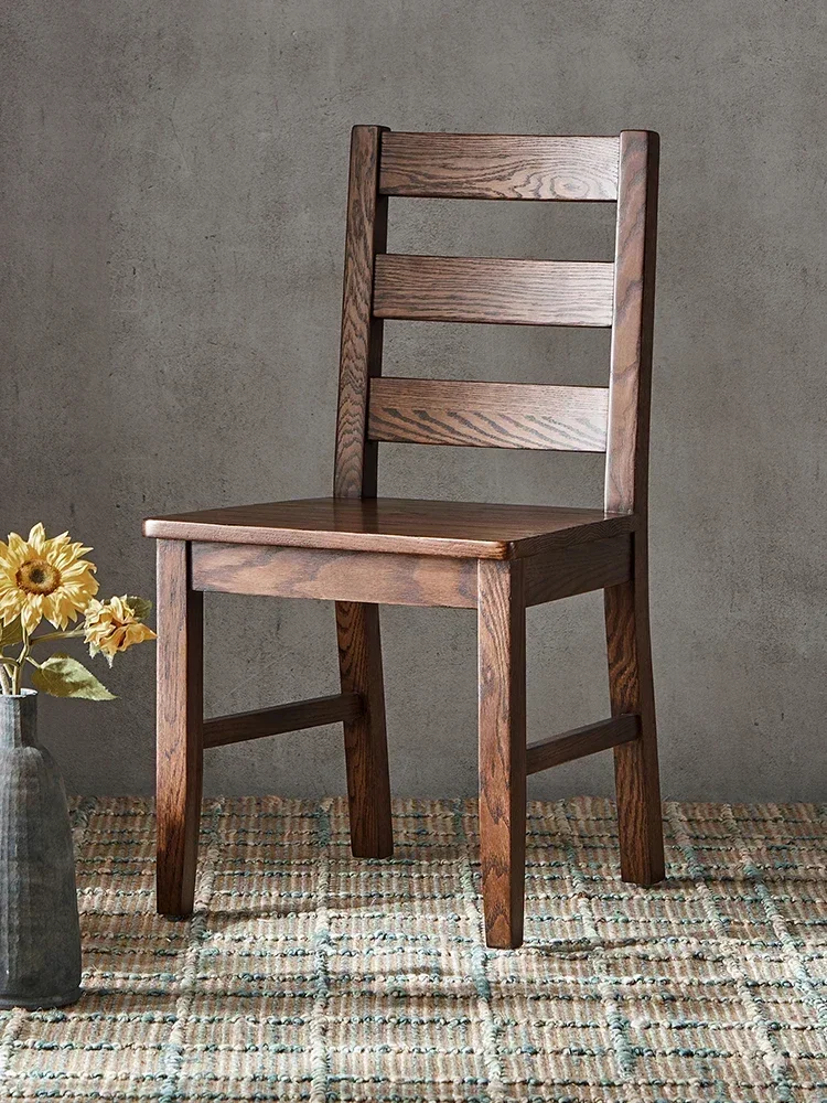 Sedie da pranzo moderne per mobili da sala da pranzo in legno massello di quercia in stile minimalista