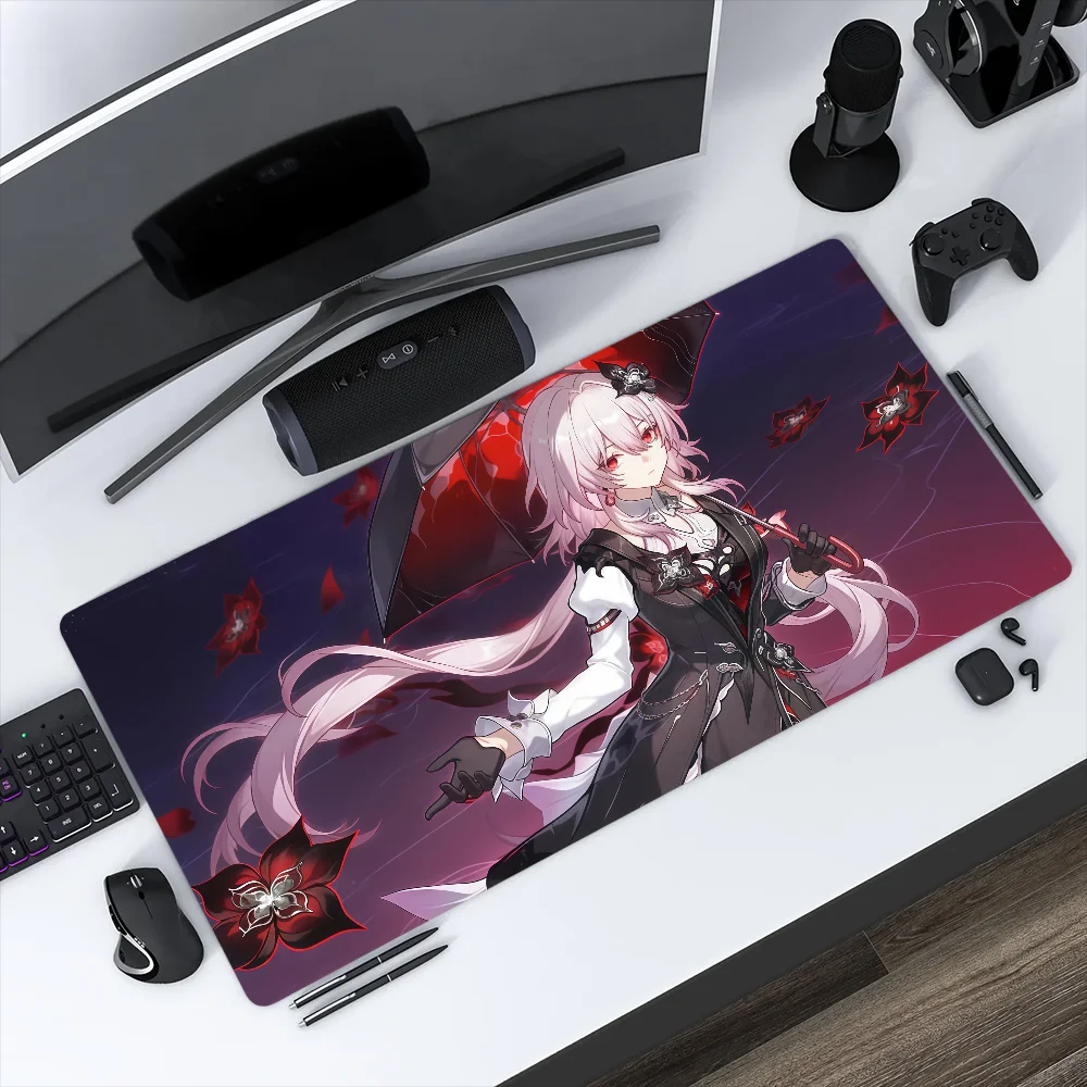 Mouse Pad H-Honkai Gaming Game Office Rail Desk Pads Large For Computer Non-slip Lockedge Star MousePad