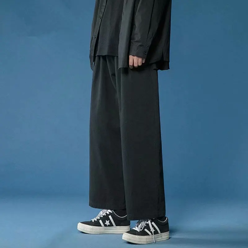2025 New Casual Pant Men Harajuku Baggy Wide Leg Pants Straight Sweat Trousers Men Japan Korean Y2k Streetwear Joggers Pants