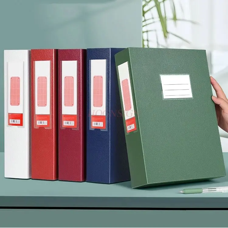 5pcs File box China-Chic color file box thickened plastic personnel data storage box accounting voucher file data box