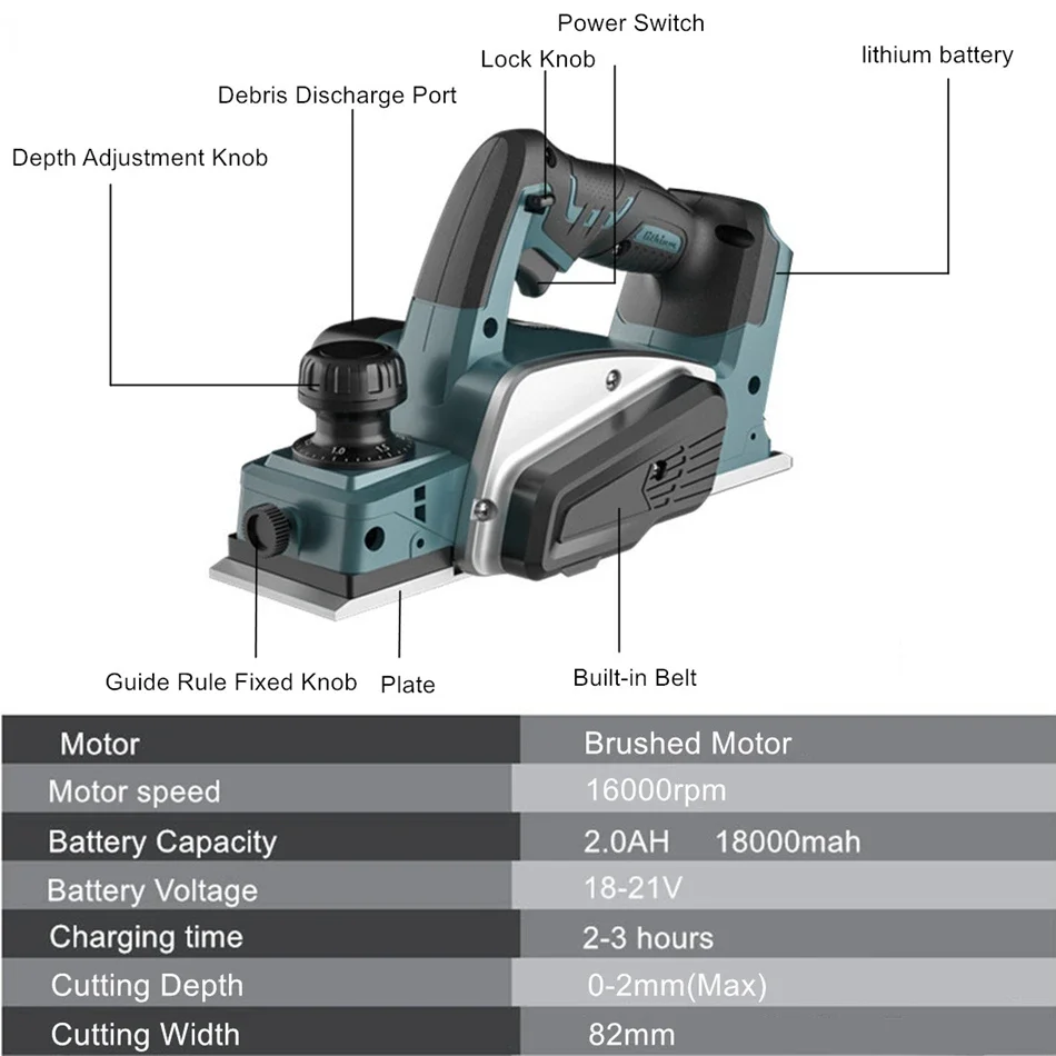 Imagem -02 - Cordless Roteador Elétrico Trimmer Plaina Elétrica Madeira Fresamento Madeira Gravura Slotting Bateria 18v Makita 3000w 15000rpm