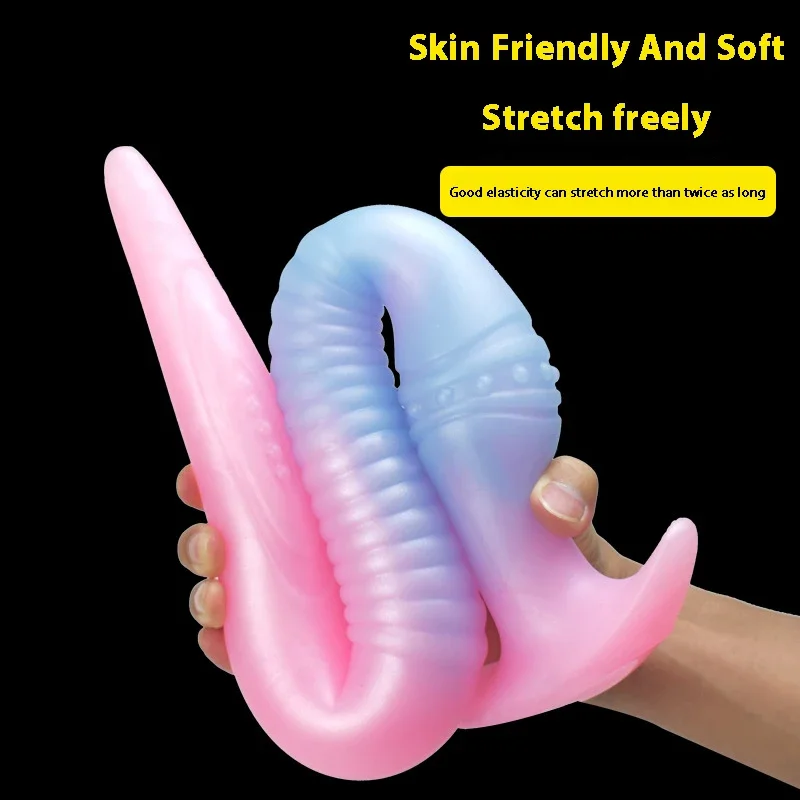 Night Glow Eel Extra Long Anal Plug Mix Colorful Colors Noctilucent Light Soft Silicone Material Masturbation Anal Dilator Toys