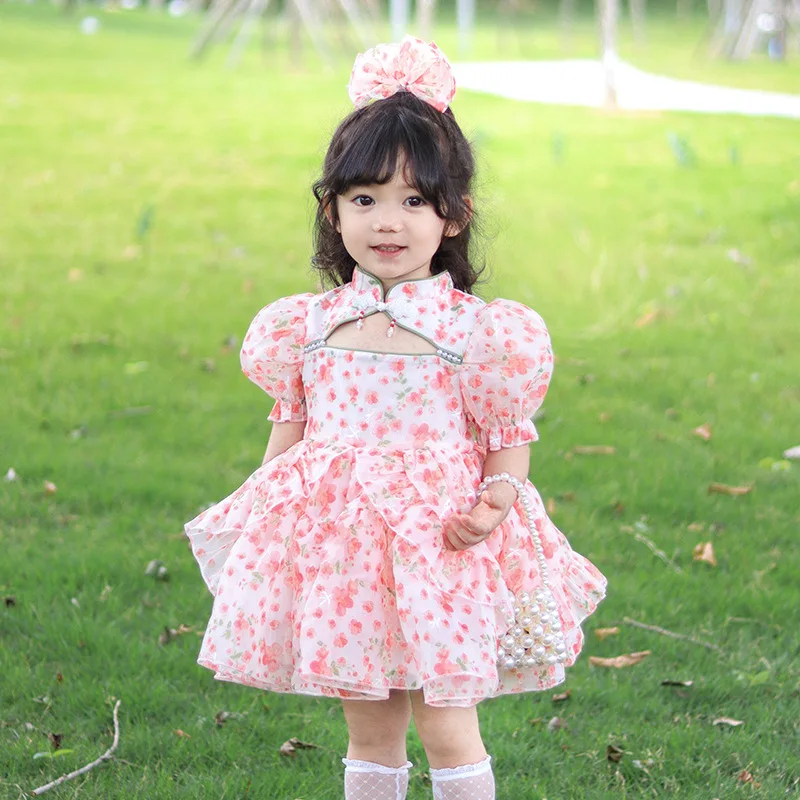 

2024 New Style Summer Dress for Girls Baby Wedding Dress Girls Lolita Princess Girl's Party Dress Flower Vestidos Costume Girls